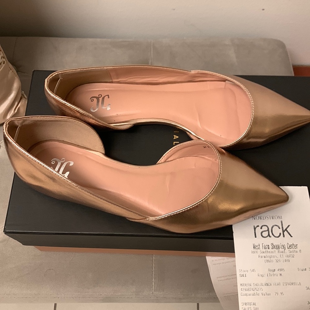 Sold :: Rose Gold Pointed-Toe Flats